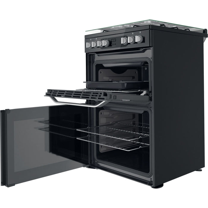 Hotpoint HDM67G9C2CB/UK Freestanding cooker Electric Gas Black