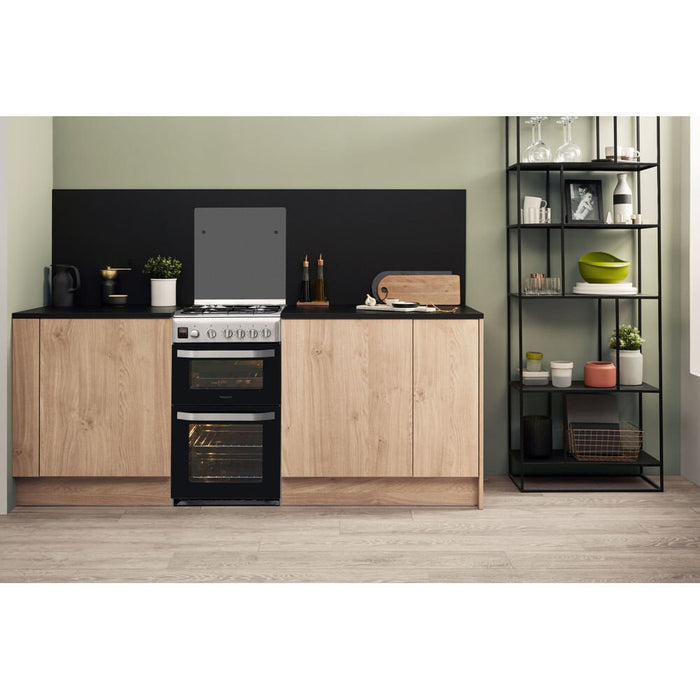 Hotpoint Ariston HD5G00CCX Freestanding cooker Gas Black, Stainless steel A+