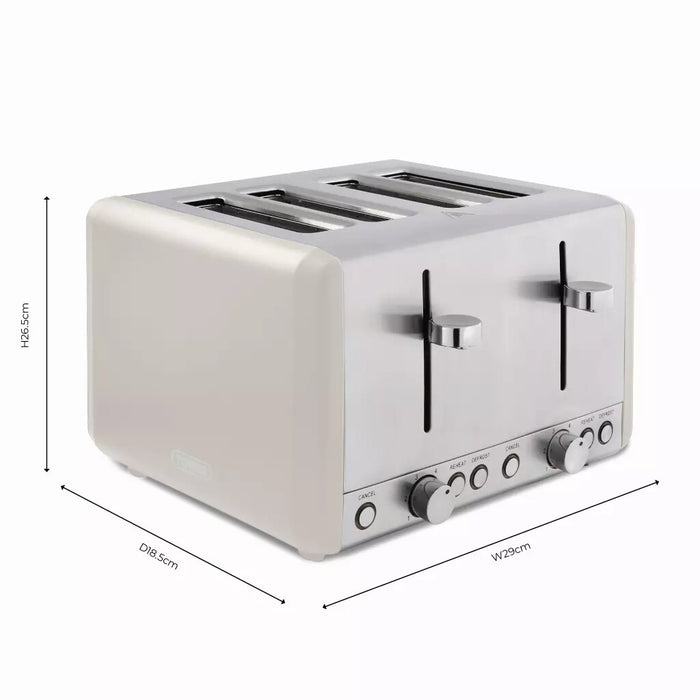 Tower Cavaletto 4 Slice Stainless Steel Toaster Latte