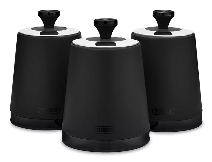 Tower Sera Set of 3 Canisters - Black