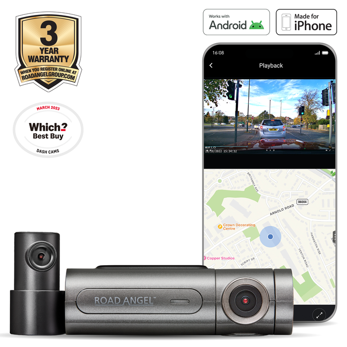 Road Angel Halo Pro 2K+ HD Award-winning Front & Rear Dash Cam