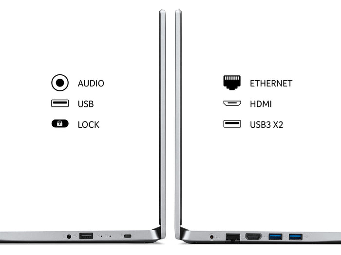 Acer Aspire 1 A114-33 Laptop - Intel Celeron N4500, 4GB, 64GB eMMC, Integrated Graphics, 14 HD, Windows 11, Silver