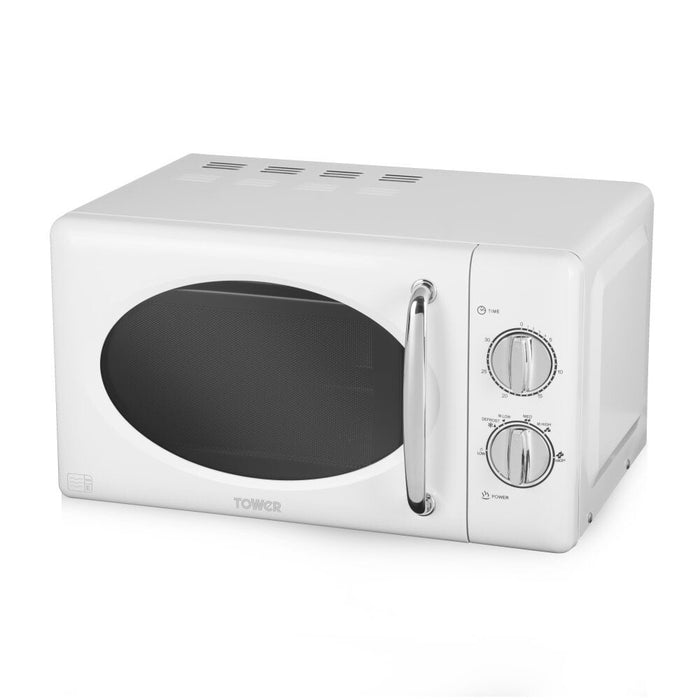 Tower T24017 microwave Countertop Solo microwave 20 L 800 W Stainless steel, White