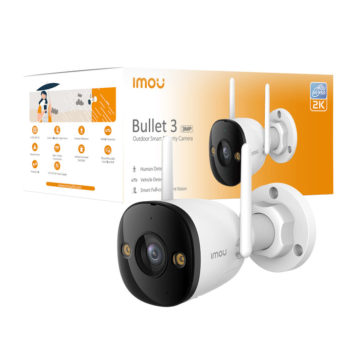 IMOU Bullet 3, 2K/3MP, Outdoor Smart Wi-Fi Plug-In Security Camera IMOU
