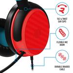 Stealth C6-100 Gaming Headset for Switch, XBOX, PS4/PS5, PC - Neon Blue/Red Stealth