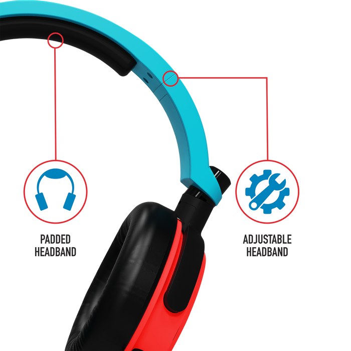 Stealth C6-100 Gaming Headset for Switch, XBOX, PS4/PS5, PC - Neon Blue/Red Stealth