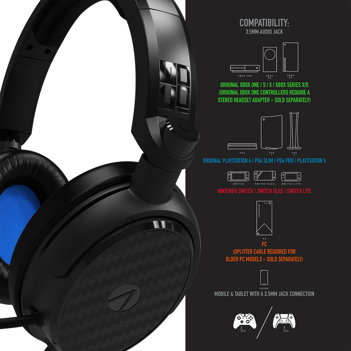 Stealth C6-100 Gaming Headset for PS4/PS5, XBOX, Switch, PC - Blue Stealth