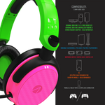 Stealth C6-100 Gaming Headset for Switch, XBOX, PS4/PS5, PC - Neon Green/Pink Stealth