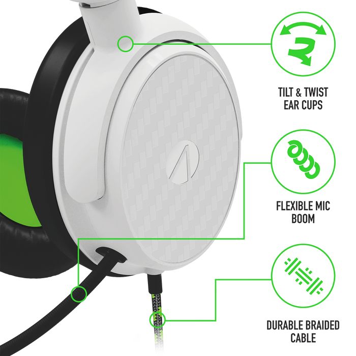 Stealth C6-100 Gaming Headset for XBOX, PS4/PS5, Switch, PC - Green/White Stealth