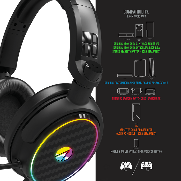 Stealth C6-100 Light Up Gaming Headset for XBOX, PS4/PS5, Switch, PC Stealth