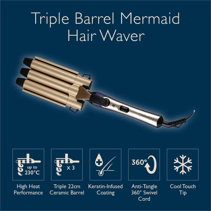 Carmen Twilight Triple Barrel Mermaid Hair Waver Carmen
