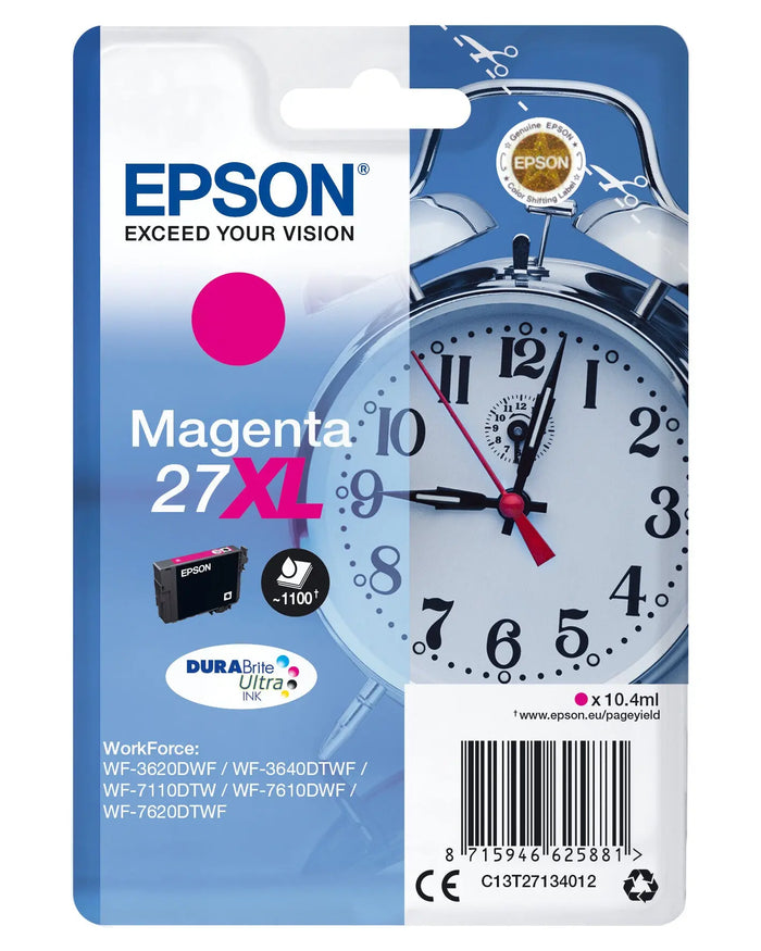 Epson Alarm clock Singlepack Magenta 27XL DURABrite Ultra Ink Epson