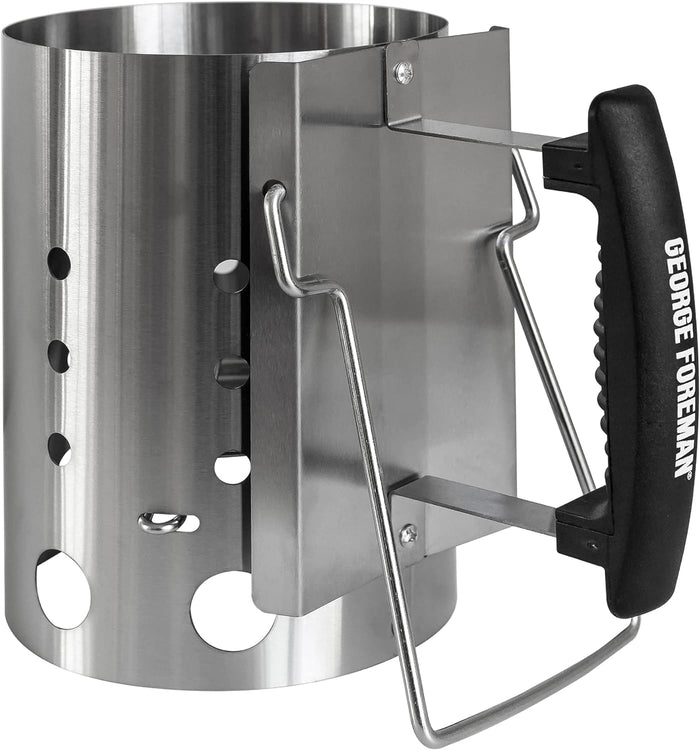 George Foreman GFCMS14 Quick-Fire Compact Chimney BBQ Starter in Stainless Steel