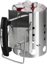 George Foreman GFCMS14 Quick-Fire Compact Chimney BBQ Starter in Stainless Steel