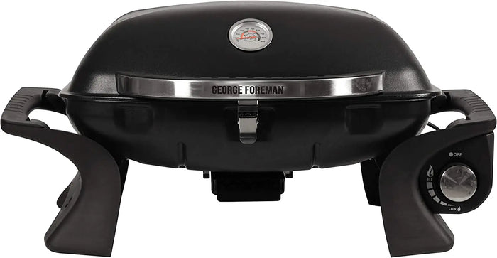 George Foreman GFSBBQ1 Go Anywhere Portable Gas BBQ - Portable Gas BBQ 1 Burner  Black George Foreman