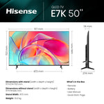 Hisense 50E7KQTUK 50 Smart 4K Ultra HD HDR QLED TV with Amazon Alexa