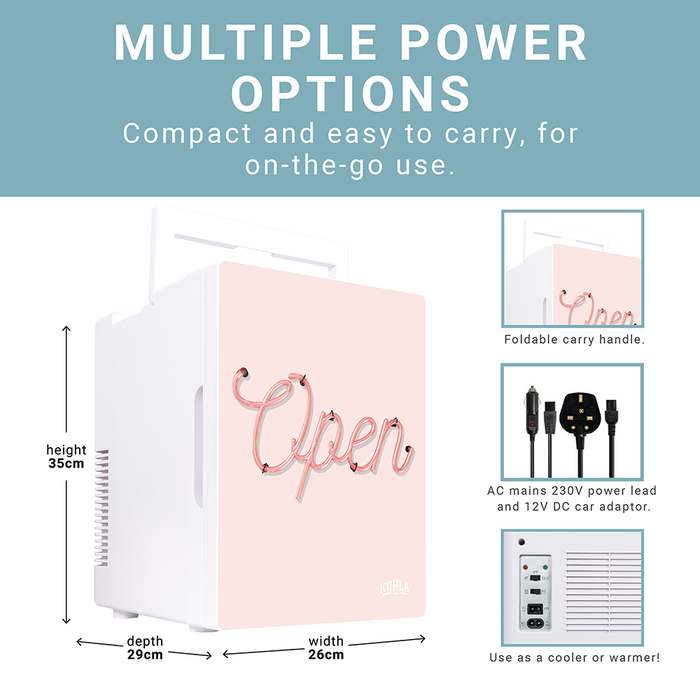 Kuhla K8CLR1001-1036 Pink Open 8L Mini Cooler Kuhla