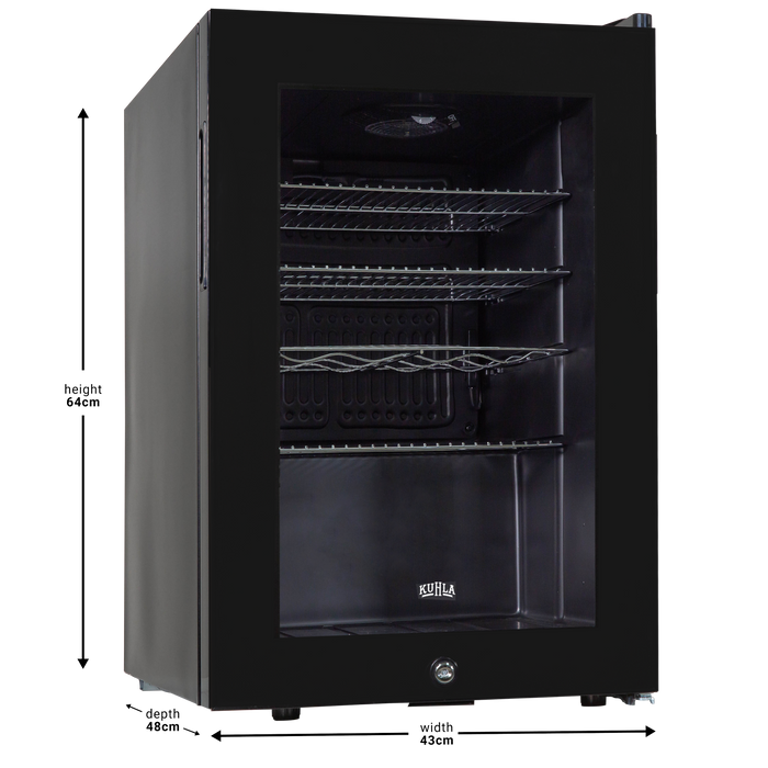 Kuhla KBC2B 62L Lockable Glass Door Wine and Drinks Cooler- Black