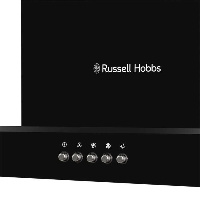 Russell Hobbs RHFGCH901B 90cm Flat Glass Black Cooker Hood