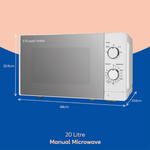 Russell Hobbs RHM2027 Compact Solo Manual Microwave 20L -White Russell Hobbs