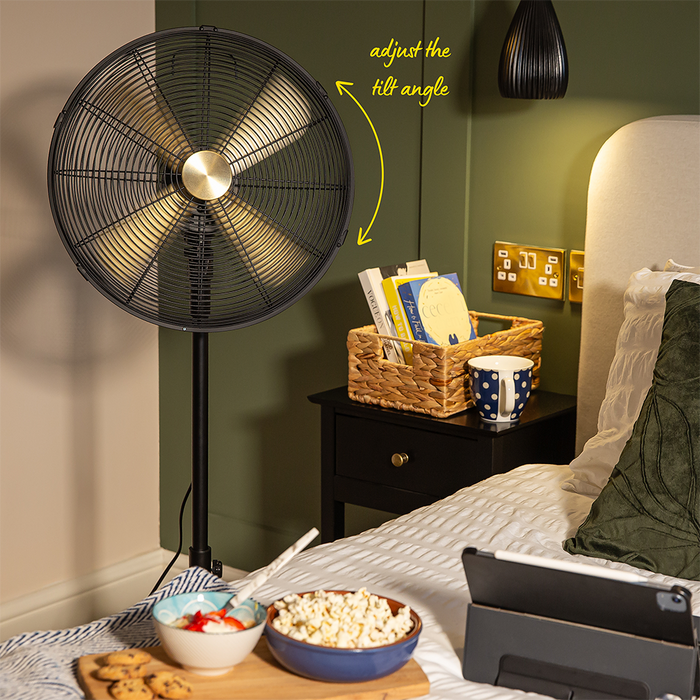 Russell Hobbs RHMPF1601BG 16” Metal Pedestal Fan in Brushed Gold & Black Russell Hobbs