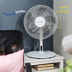 Russell Hobbs RHMPF3IN1 3-in-1 Pedestal Fan in White Russell Hobbs