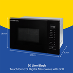 Russell Hobbs RHBM2002B Built In Digital Microwave & Grill 20L -  Black