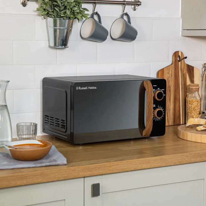 Russell Hobbs RHMM713B-N microwave Countertop Solo microwave 17 L 700 W Black, Wood Russell Hobbs