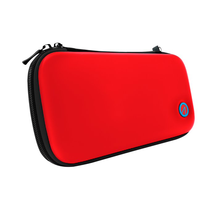 Stealth Hard-Shell Premium Travel Case for Nintendo Switch, Switch Lite & Switch OLED - Neon Red and Blue Stealth