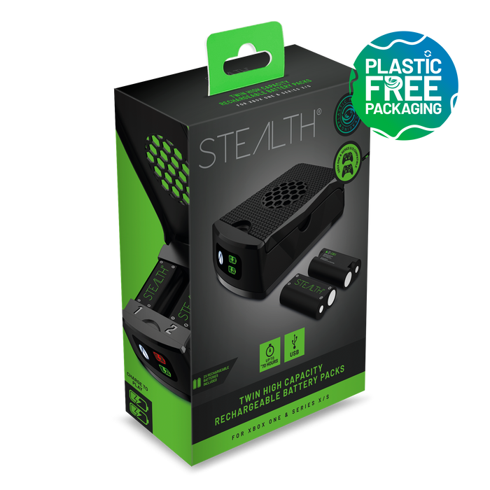 Stealth SX-C10 X Twin Rechargeable Battery Packs for Xbox One, Series S/X - Black Stealth