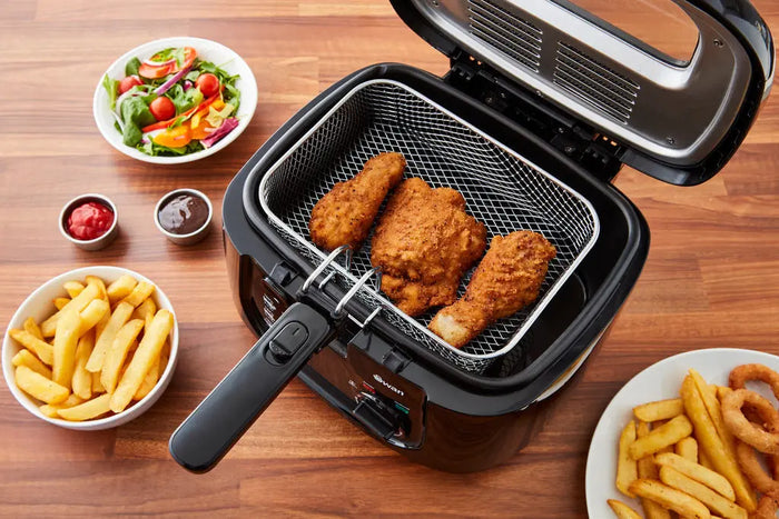 Swan 2.5L Square Black Fryer Swan