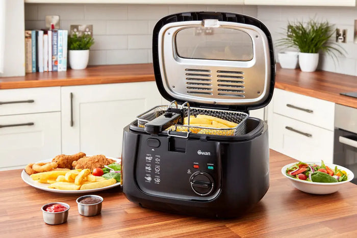 Swan 2.5L Square Black Fryer Swan