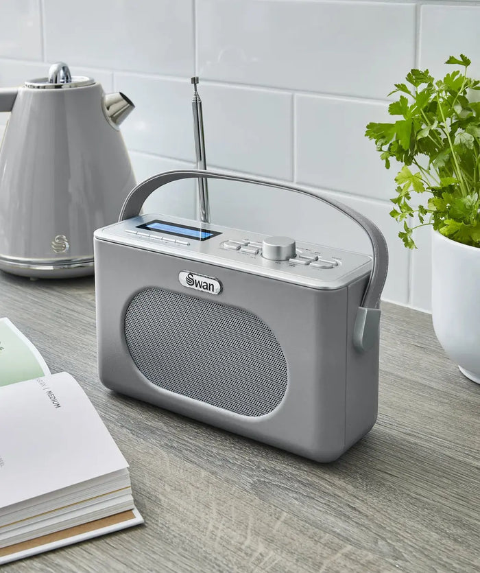 Swan Retro DAB Bluetooth Radio - Grey Swan