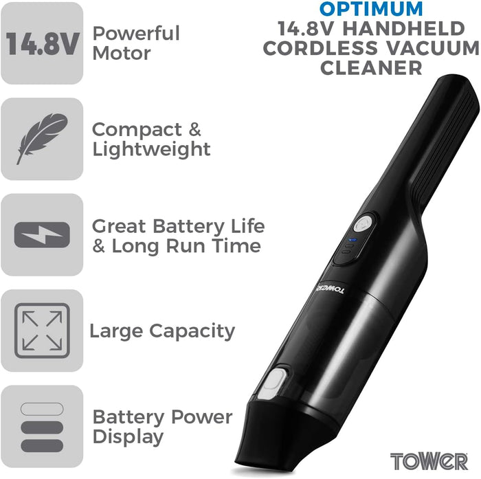 Tower Optimum Handheld Cordless Vacuum Cleaner 14.8V