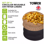 Tower 4 Pack of Circular Air Fryer Liners to fit 2-4L