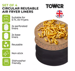 Tower 4 Pack of Circular Air Fryer Liners to fit 5-7L