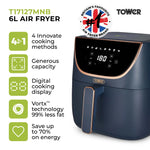 Tower T17127MNB fryer Single 6 L Stand-alone 1700 W Hot air fryer Blue Tower