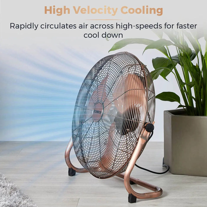 Tower T662000C 18 Velocity Floor Fan - Copper Tower