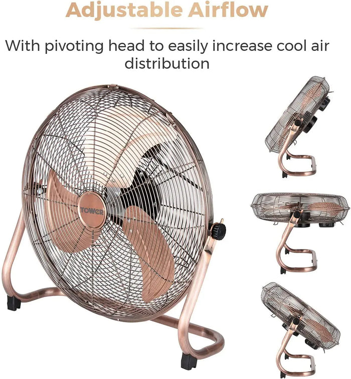 Tower T662000C 18 Velocity Floor Fan - Copper Tower