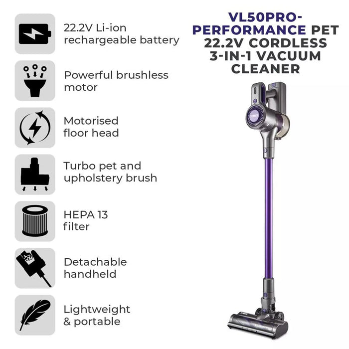 Tower VL50 Pro Performance Pet 22.2V Cordless 3 in 1 Vac Tower