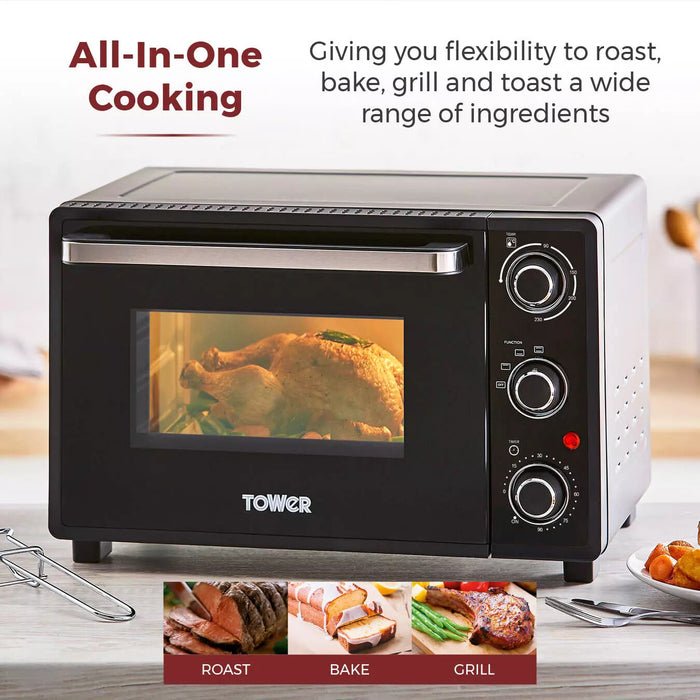 Tower T14043 Mini oven 23 L Timer Adjustable temperature Black