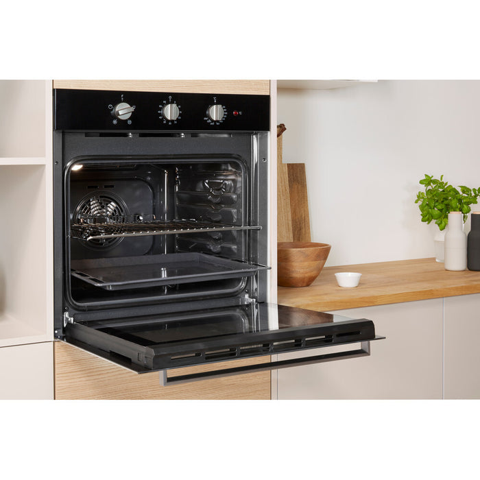 Indesit IFW 6330 BL UK oven 66 L A Black, Stainless steel