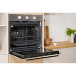 Indesit IFW 6330 IX UK oven 66 L Black, Stainless steel