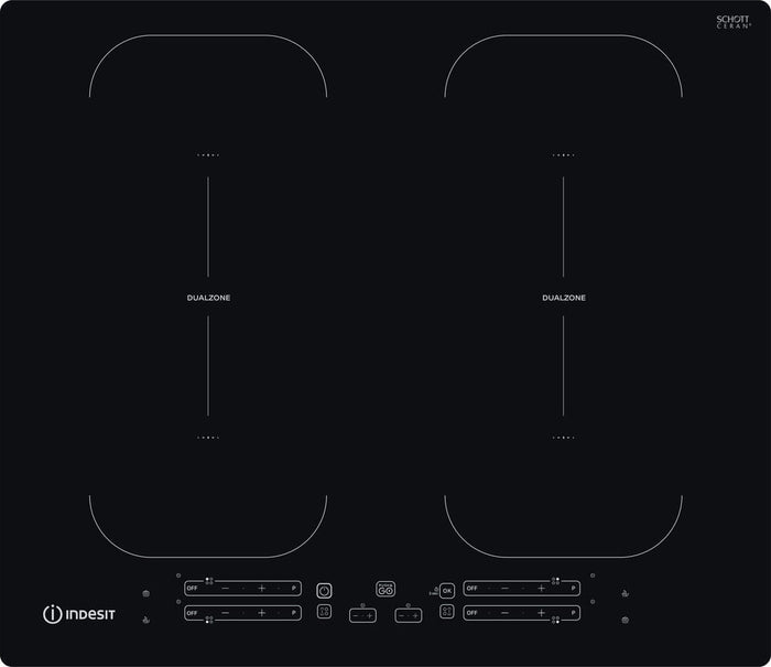 Indesit IB 88B60 NE Black Built-in 59 cm Zone induction hob 4 zone(s)