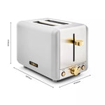 Tower Cavaletto 2 Slice Toaster Stainless Steel - White