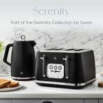 Swan Serenity Toaster 4 slices 2100 W 6 Levels of toasting Plastic Black