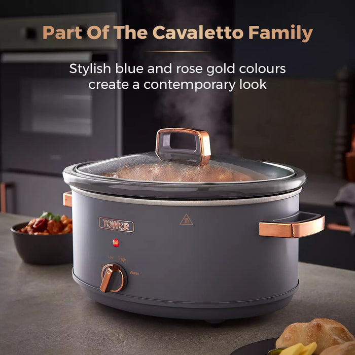 Tower Cavaletto 6.5 Litre Slow Cooker Grey