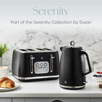 Swan Serenity Electric kettle 1.7 L 3000 W Plastic Boil dry protection Black