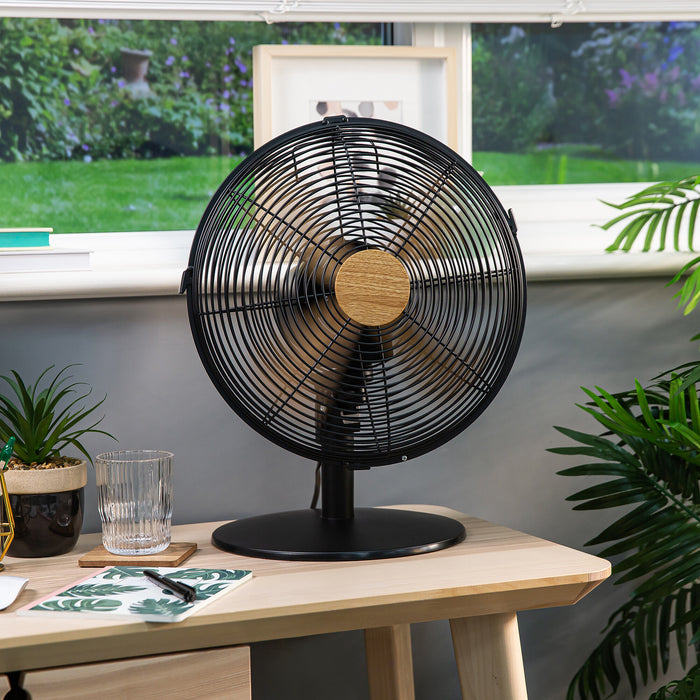 Russell Hobbs RHMDF1201WDB 12 Black Scandi Style Desk Fan