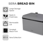 Tower Sera Bread Bin with Smoked Trim - Grey